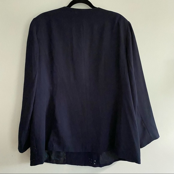 Sabartini Navy Blazer with Beading Detail 20W - Picture 7 of 9